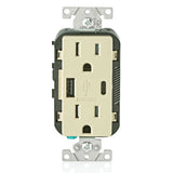 15A 125V 5-15R Ivory Outlet with USB Type A/C Charger 3894490