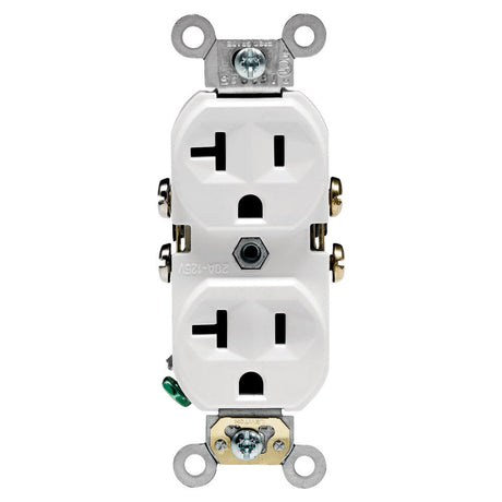 20A 125V White Indented Face Duplex Receptacle Outlet 10pk 3895430