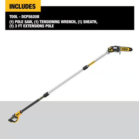 20V MAX 8 In. Cordless Battery Powered Pole Saw with Pole Hedge Trimmer Head & (1) 4.0 Ah Battery