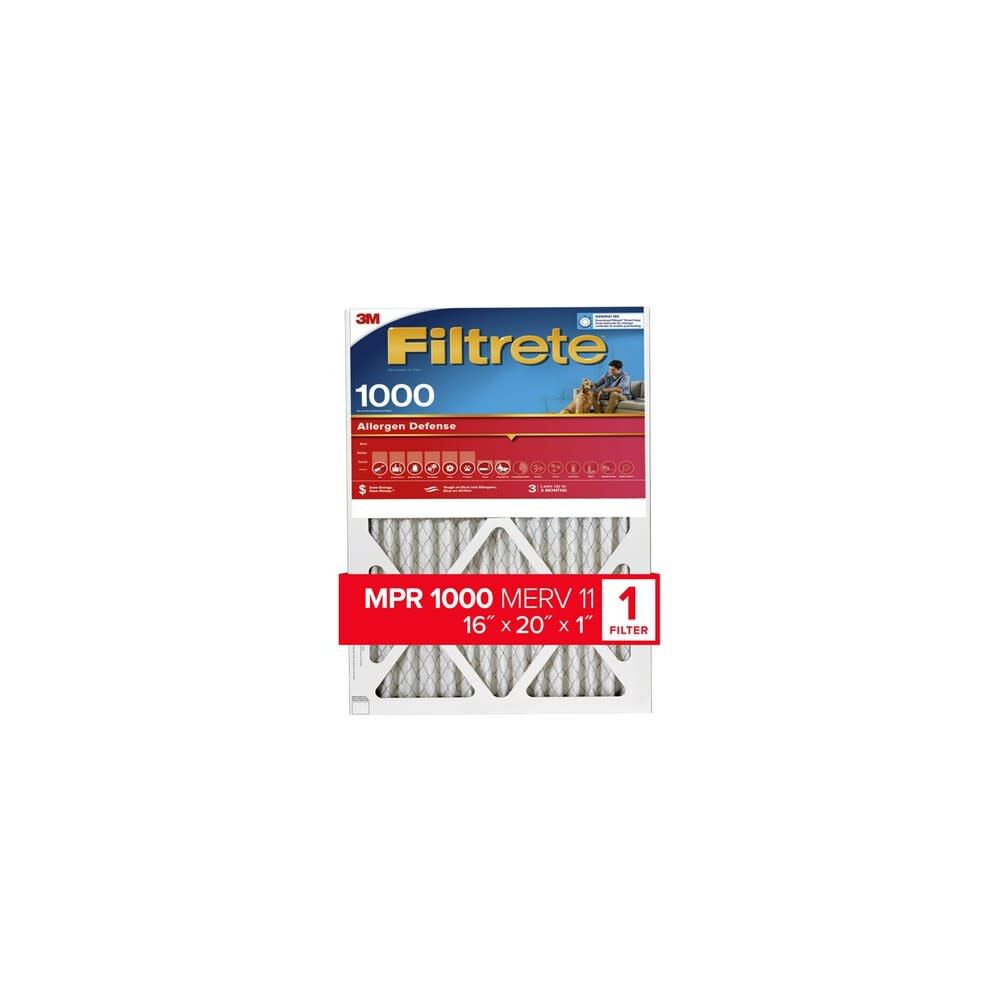 Filtrete 1000 MPR 16 x 20 x 1 Inch Allergen Defense Air Filter 4 Pack 9800-4