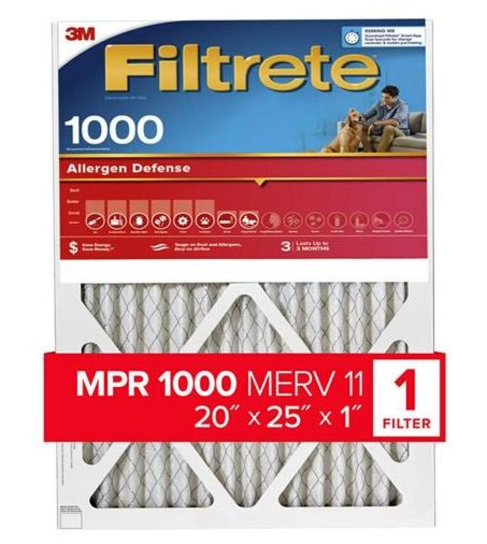 Filtrete 1000 MPR 20 x 25 x 1 Inch Allergen Defense Air Filter 4 Pack 9803-4