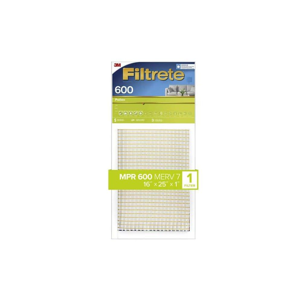 Filtrete 600 MPR 16 x 25 x 1 Inch Pollen Air Filter 4 Pack 9831-4