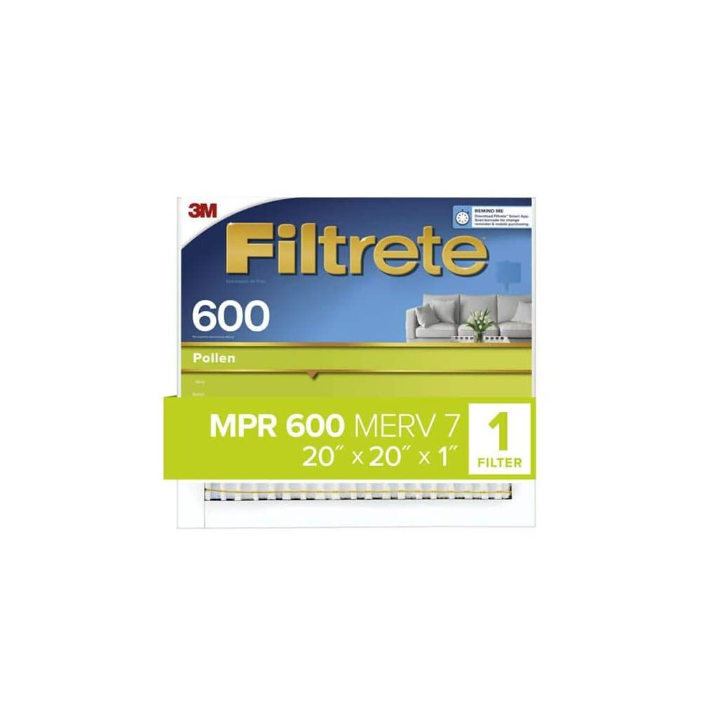 Filtrete 600 MPR 20 x 20 x 1 Inch Pollen Air Filter 4 Pack 9832-4