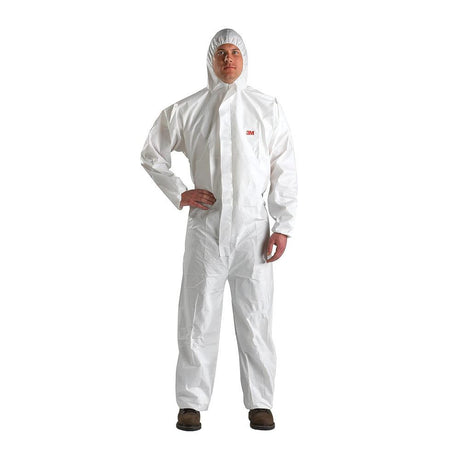 Large Two-Way White Disposable Protective Coverall 25ct 4510-BLK-L