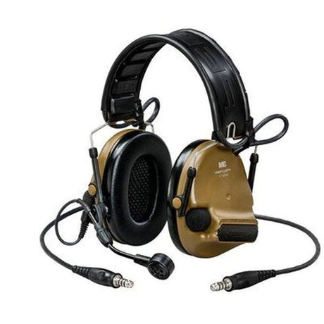 PELTOR ComTac V Foldable Dual Lead Standard Dynamic Mic NATO Wiring Coyote Brown MIL/LE Tactical Headset MT20H682FB-19 CY