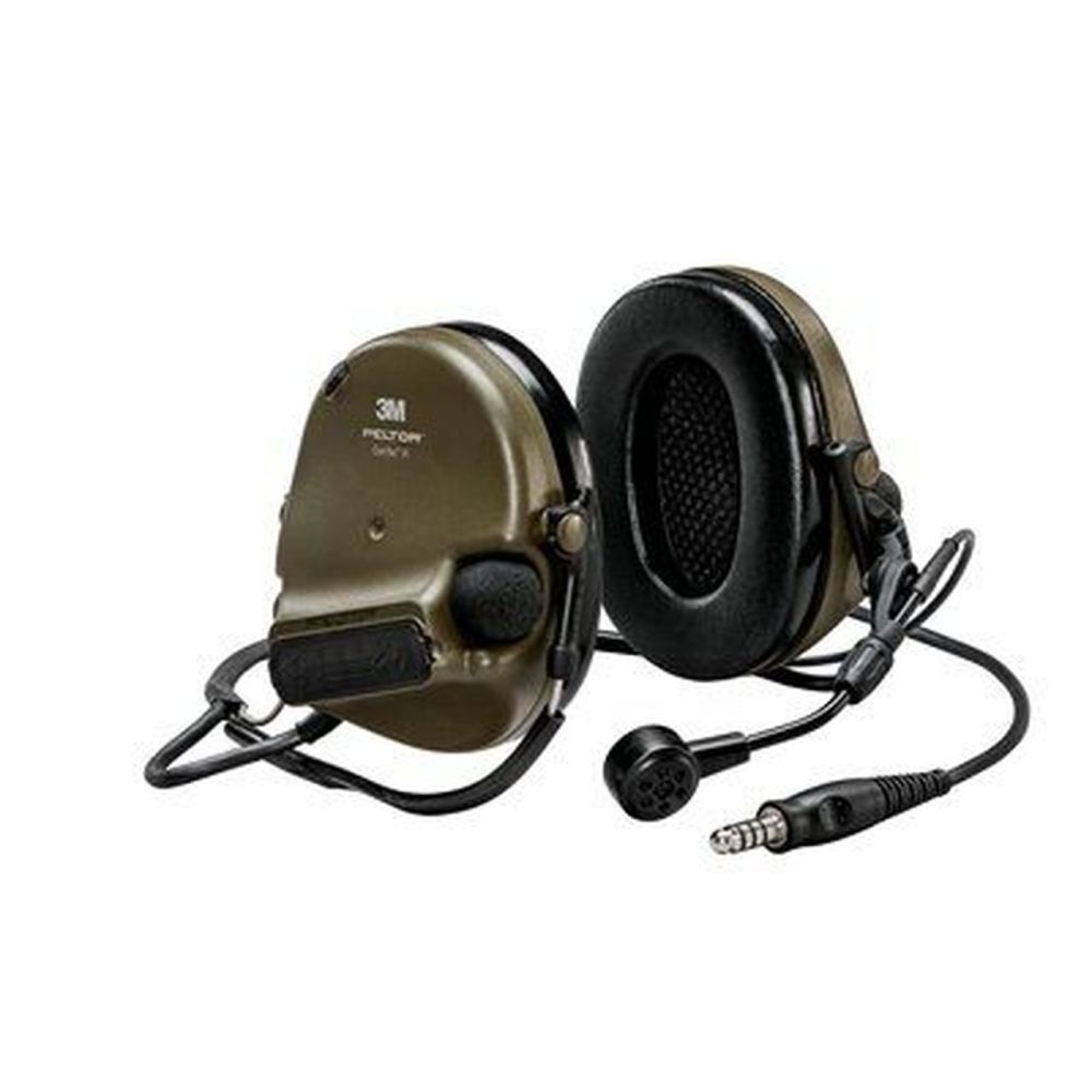 PELTOR ComTac V Neckband Single Lead Standard Dynamic Mic NATO Wiring Olive Drab Green MIL/LE Tactical Headset MT20H682BB-47 GN