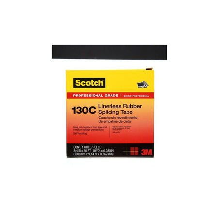 Scotch Splicing Tape 0.75in x 30' Linerless Rubber Black 3014271
