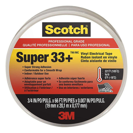 Scotch Super 33+ Electrical Tape 0.75in x 66' Multi Color Vinyl 3pk 3585171