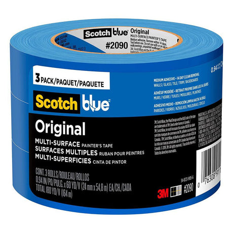 ScotchBlue Painters Tape 0.94in x 60yd Blue 3pk 1666452