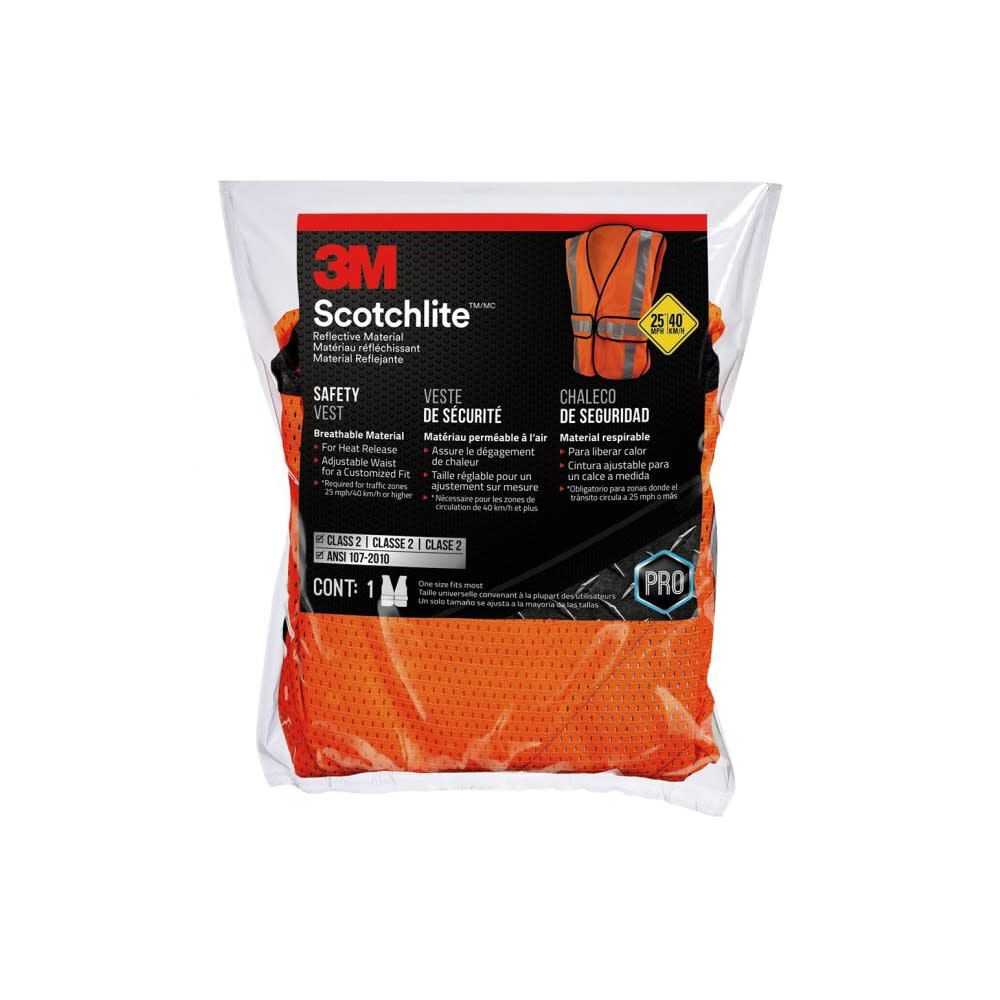 Scotchlite Fluorescent Orange Hi Vis Reflective Safety Vest 2467710