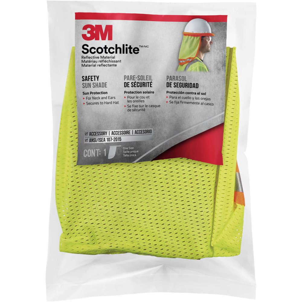 Scotchlite Hard Hat Sun Shade Fluorescent Yellow Reflective 2001904