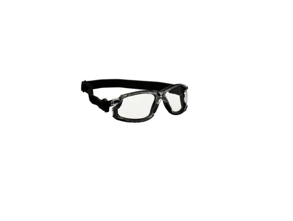 Solus 1000 Series Black Temples Scotchgard Clear Anti-Fog/Anti- Scratch Safety Glasses Kit with Foam/Strap S1501SGAF-KT