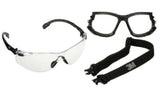 Solus 1000 Series Black Temples Scotchgard Clear Anti-Fog/Anti- Scratch Safety Glasses Kit with Foam/Strap S1501SGAF-KT