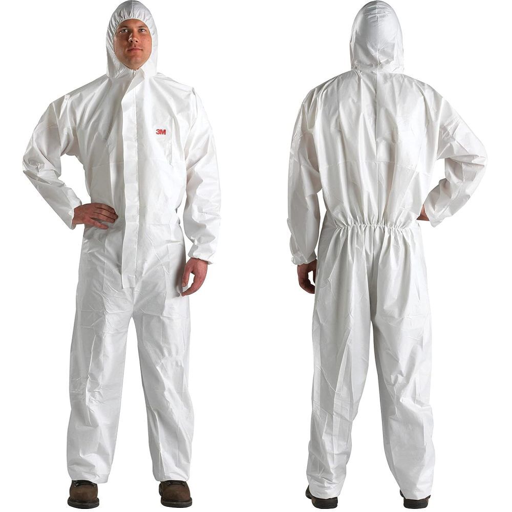 XL Two-Way Hooded White Disposable Protective Coverall 25ct 4510-BLK-XL