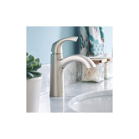 Lindor Bathroom Faucet Spot Resist Nickel 1 Handle High Arc 84505SRN