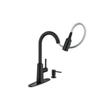 Nori Pulldown Kitchen Faucet Matte Black 1 Handle High Arc 87066BL