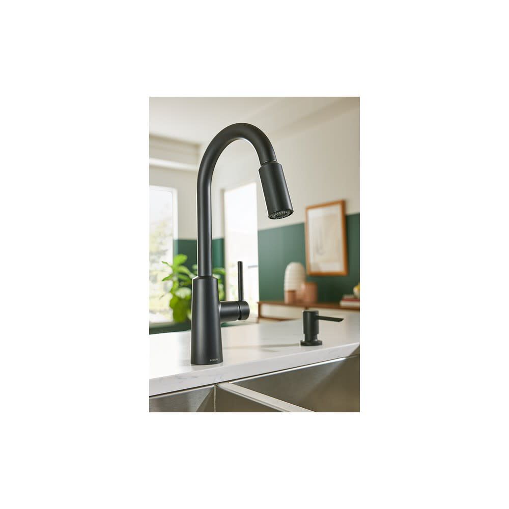 Nori Pulldown Kitchen Faucet Matte Black 1 Handle High Arc 87066BL