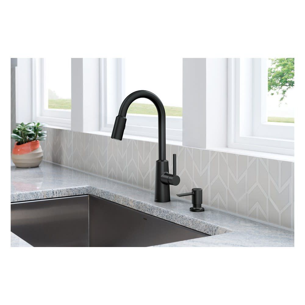 Nori Pulldown Kitchen Faucet Matte Black 1 Handle High Arc 87066BL