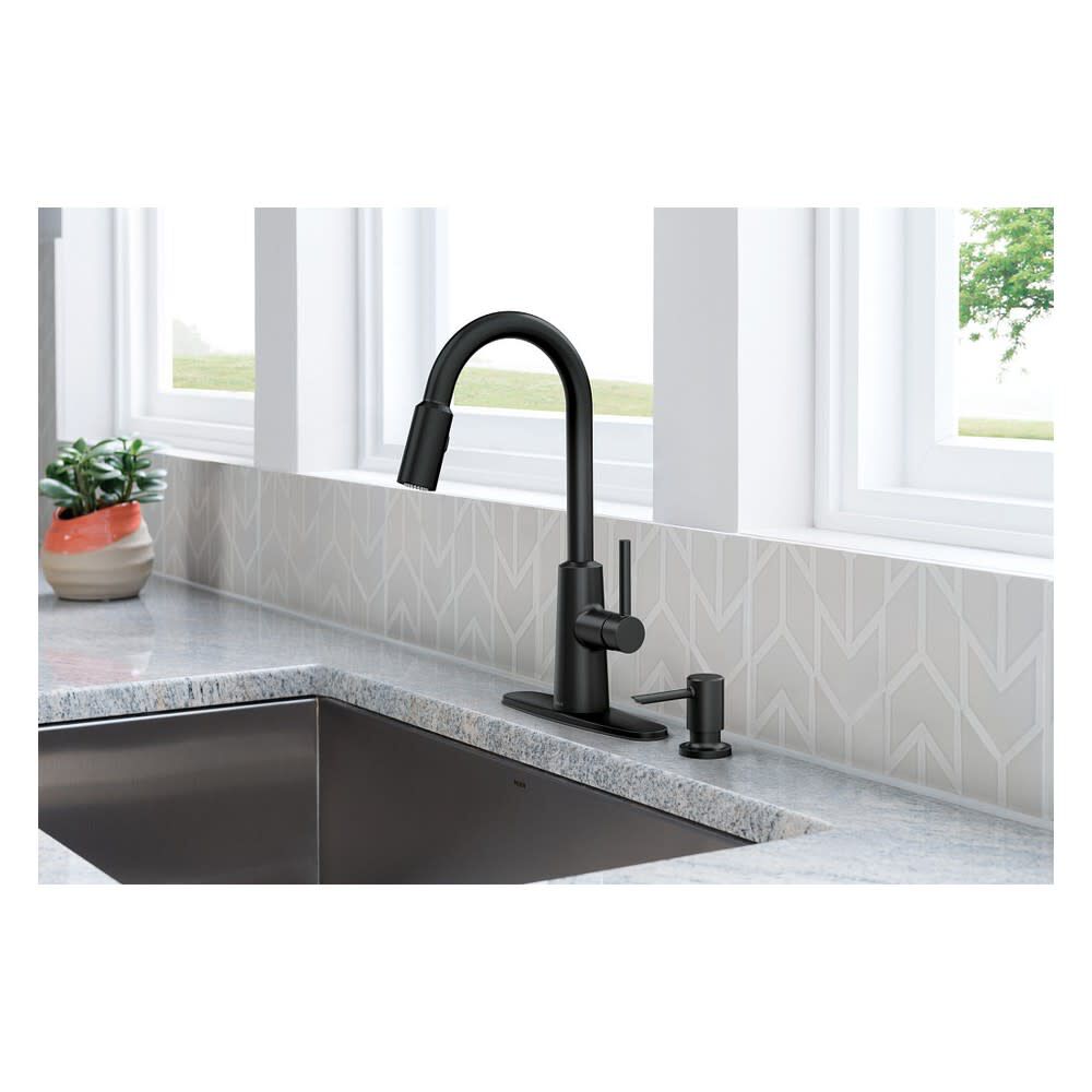 Nori Pulldown Kitchen Faucet Matte Black 1 Handle High Arc 87066BL