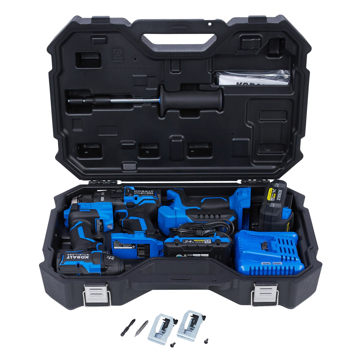 XTR 24-volt 3-Tool Brushless Power Tool Combo Kit with Hard Case (2-Batteries Included and Charger Included) KXLC 3024A-03