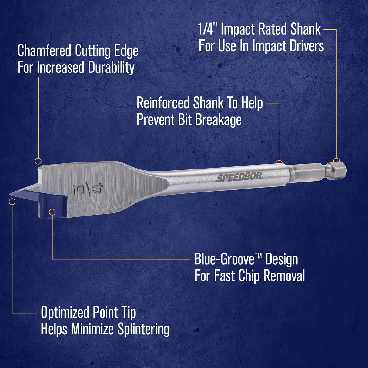 Standard length 7/8-in x 6-in Woodboring Spade Drill Bit 88814BX