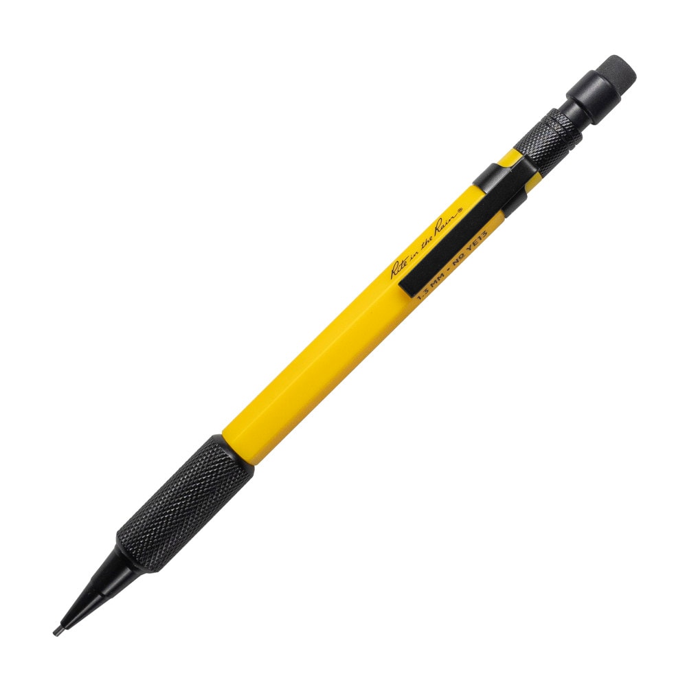 Weatherproof Mechanical Pencil, Yellow Barrel, 1.3mm Black Lead - Strong Resin & Metal Construction - All-Weather Writing Utensil YE13