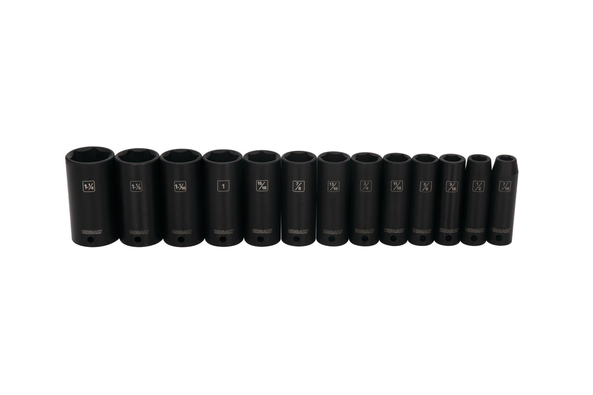 13-Piece Standard (SAE) 1/2-in Drive Set 6-point Impact Socket Set 81726