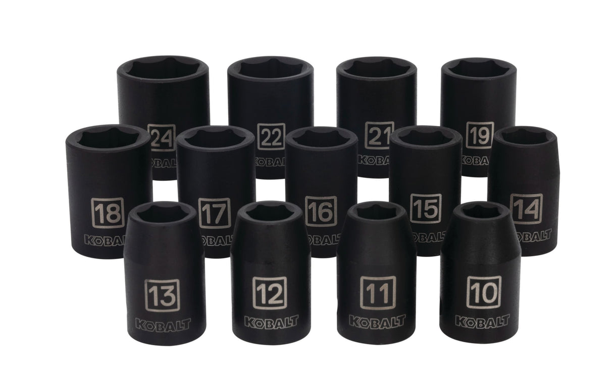 13-Piece Metric 1/2-in Drive Set 6-point Impact Socket Set 81725