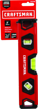 Aluminum 9-in 3 Vial Magnetic Torpedo Level CMHT82390