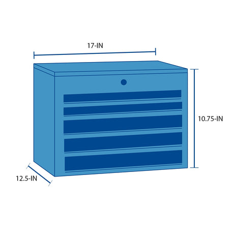 17-in W x 10.75-in H x 12.5-in D Black Plastic Tool Box CMST17809