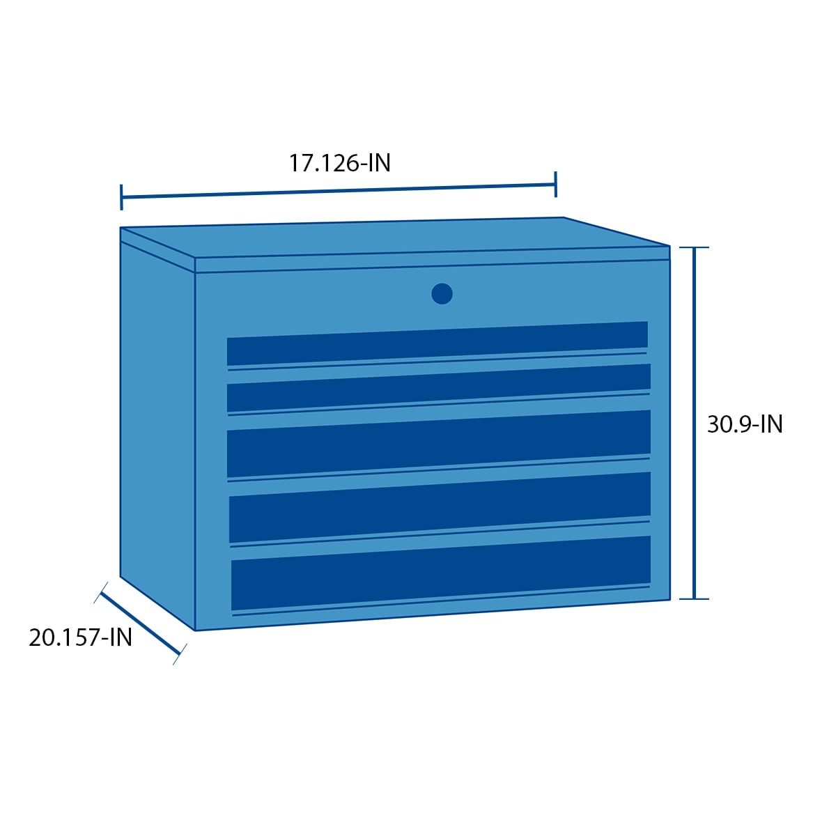 17.126-in W x 30.9-in H x 20.157-in D Black Metal Rolling Tool Box CMST60402