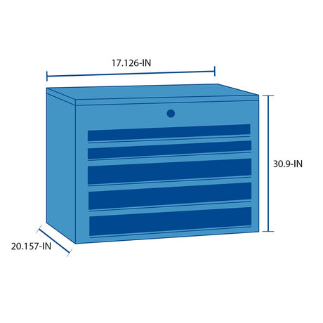 17.126-in W x 30.9-in H x 20.157-in D Black Metal Rolling Tool Box CMST60402