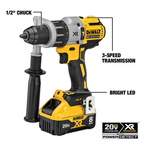 XR POWER DETECT 1/2-in 20-volt Max Variable Speed Brushless Cordless Hammer Drill(Bare Tool) DCD998B