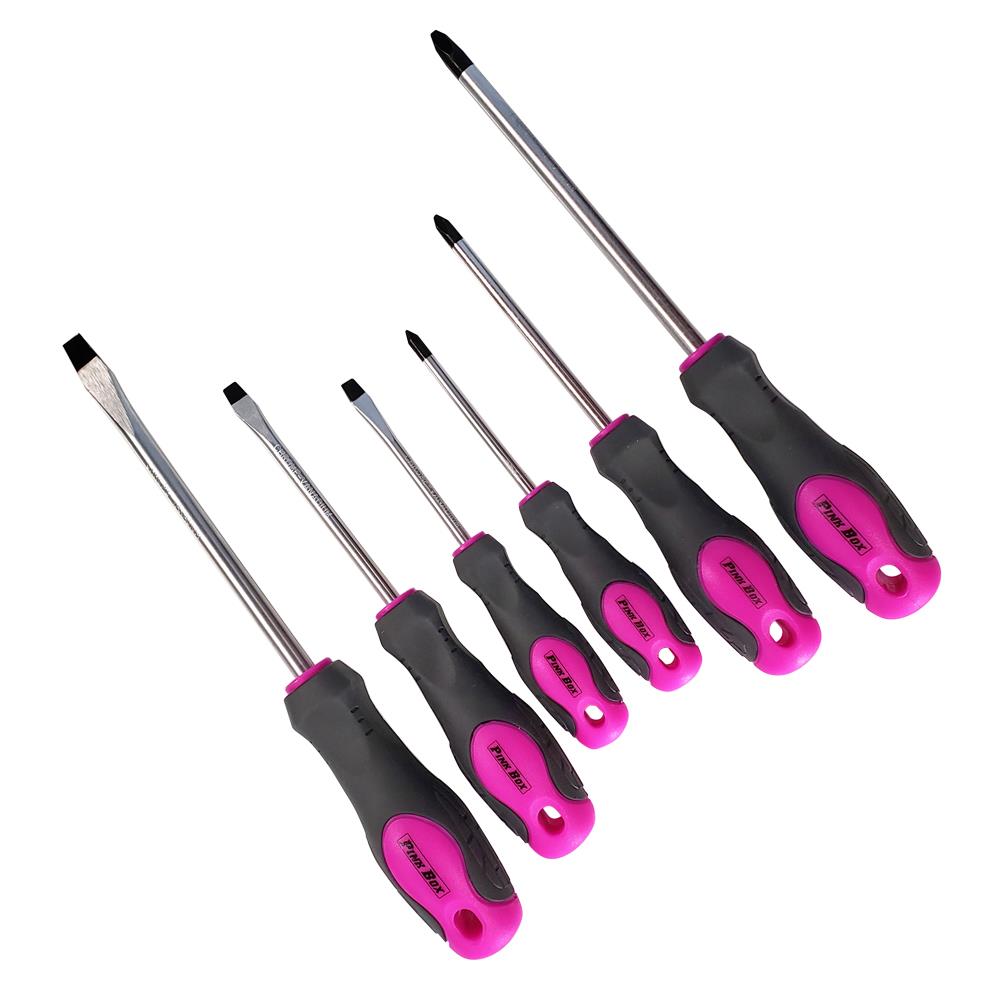 6-Piece Bi-material Handle Magnetic Assorted Drive Screwdriver Set PB6MSD