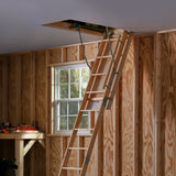 Wood Folding Attic Ladder 8.75-ft to 10.3-ft (Rough Opening: 25-in x 54-in) with 250-lb Capacity W2510