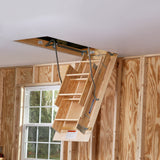 Wood Folding Attic Ladder 8.75-ft to 10.3-ft (Rough Opening: 25-in x 54-in) with 250-lb Capacity W2510