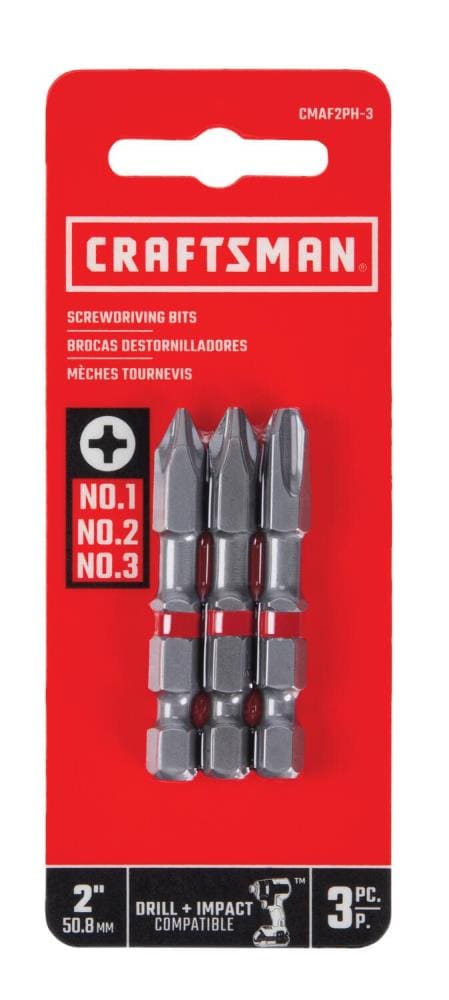 2-in Phillips Screwdriver Bit Set (3-Piece) CMAF2PH-3