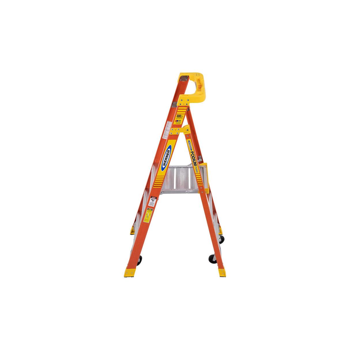 PD6200 6-ft Fiberglass Type 1a- 300-lb Load Capacity Podium Step Ladder PD6203-4C