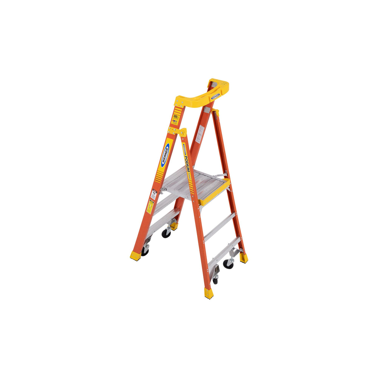 PD6200 6-ft Fiberglass Type 1a- 300-lb Load Capacity Podium Step Ladder PD6203-4C