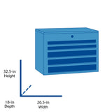 1000 Series 26.5-in W x 32.5-in H 4-Drawer Steel Rolling Tool Cabinet (Black) CMST22741BK