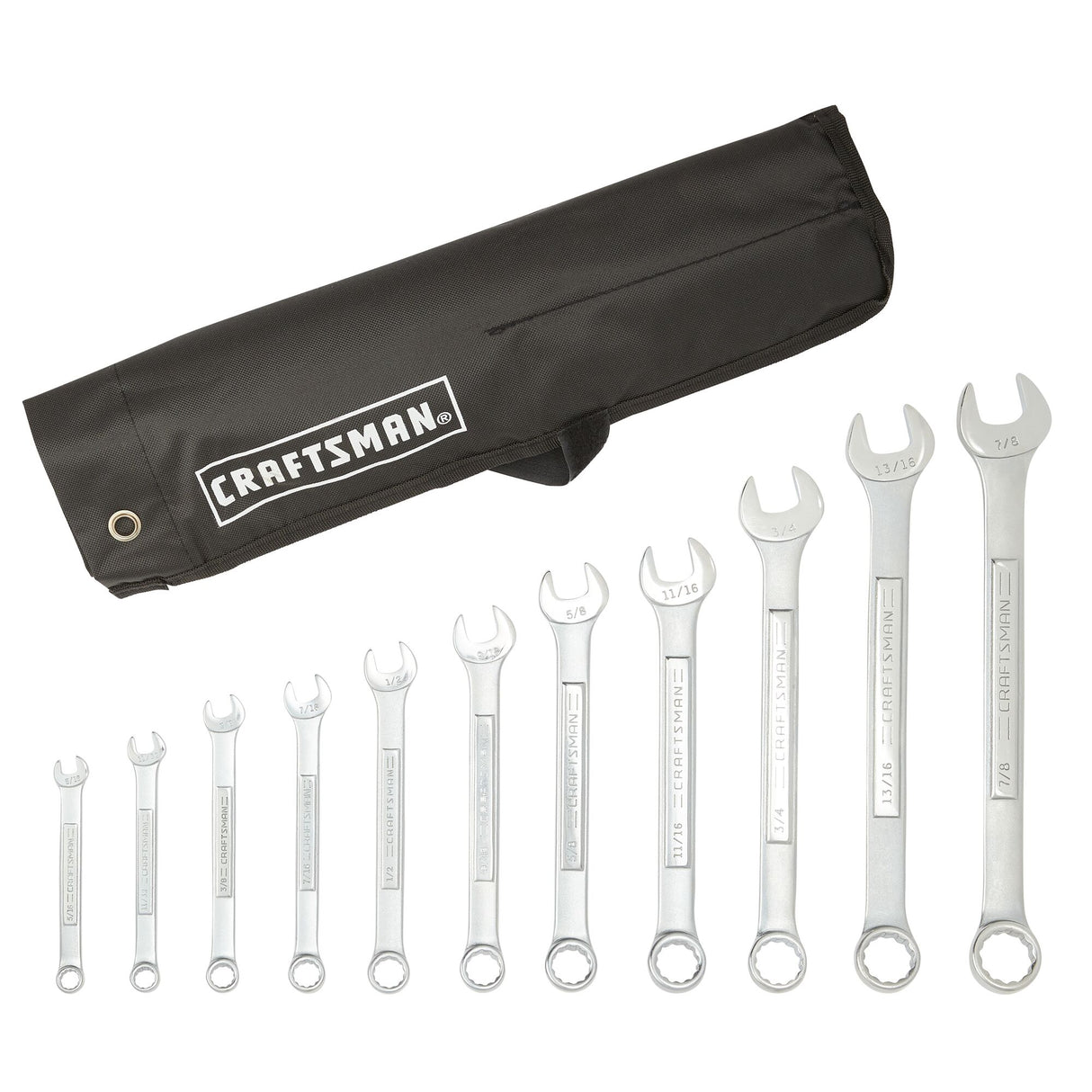 11-Piece Set 12-point (SAE) Standard Combination Wrench Includes Soft Case CMMT10946