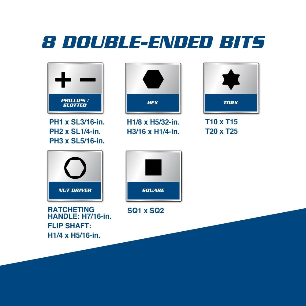 Ratcheting multi-tool Screwdriver Bit Set (19-Piece) 42453