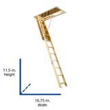 Wood Folding Attic Ladder 8.75-ft to 10.3-ft (Rough Opening: 25-in x 54-in) with 250-lb Capacity W2510