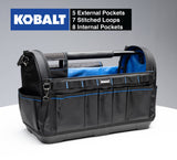 Plumbing Tool Bag with Caddy Black, Blue Polyester 12.99-in Tool Bag 59032