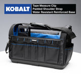 Plumbing Tool Bag with Caddy Black, Blue Polyester 12.99-in Tool Bag 59032