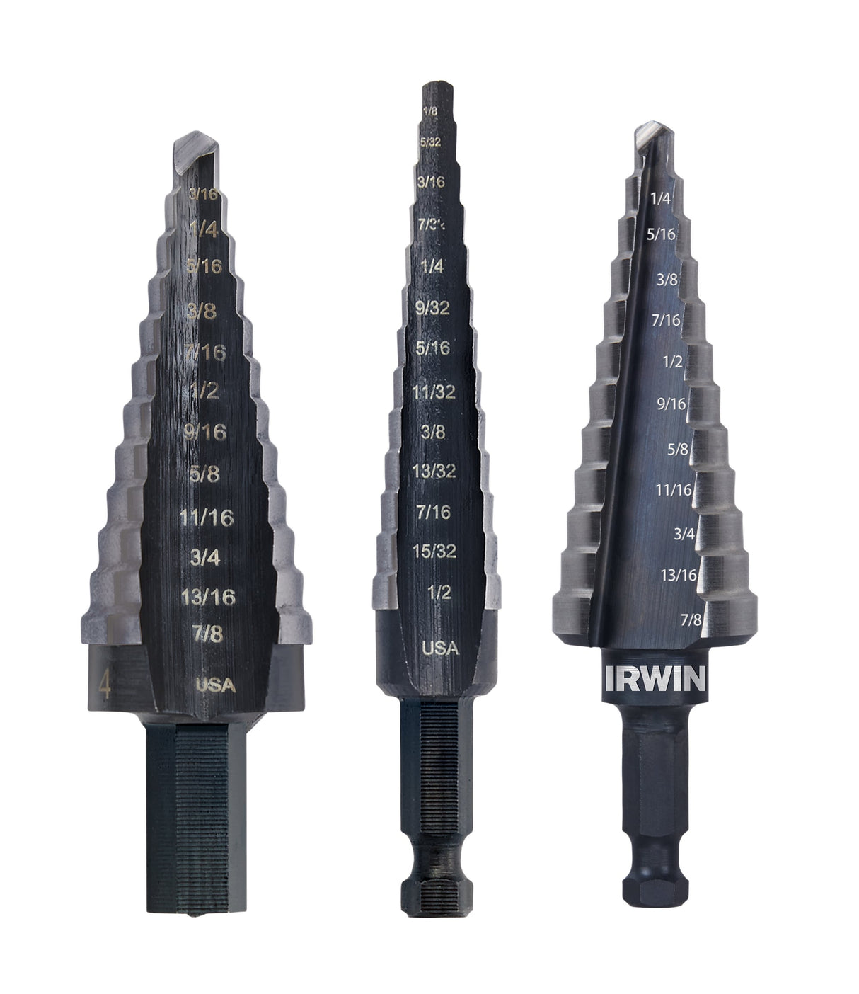 Unibit 3-Piece Set Step Drill Bit Set (3/16-in to 7/8-in) IWAS15504DF