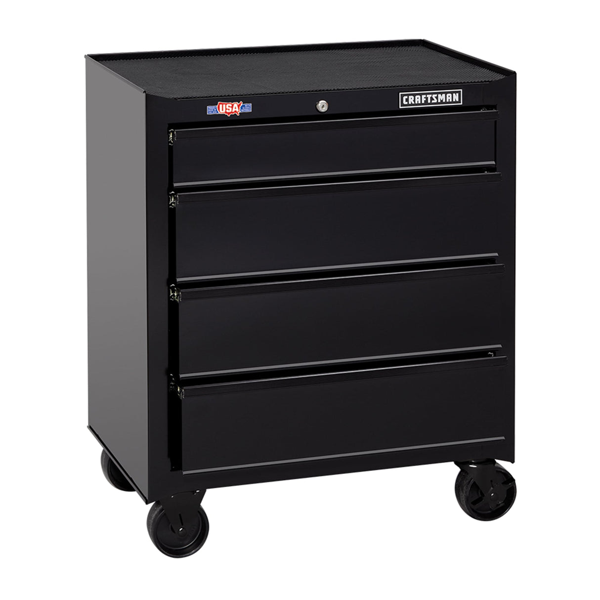 1000 Series 26.5-in W x 32.5-in H 4-Drawer Steel Rolling Tool Cabinet (Black) CMST22741BK