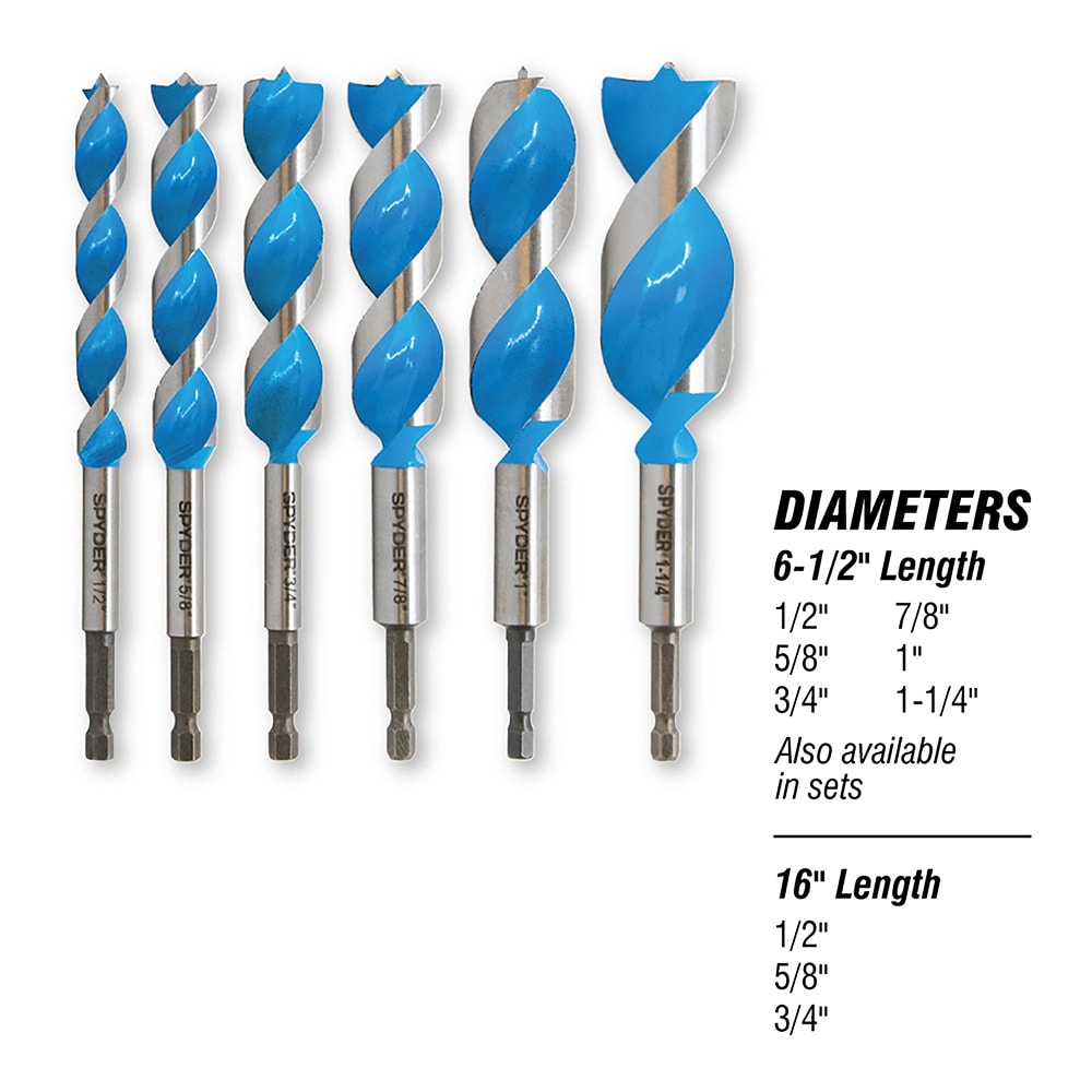 Stinger Power Bit 1/2-in x 6-1/2-in Woodboring Power Bit Drill Bit 15004