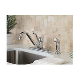 Lindley Kitchen Faucet with Side Spray Chrome 1 Handle Low Arc CA87009