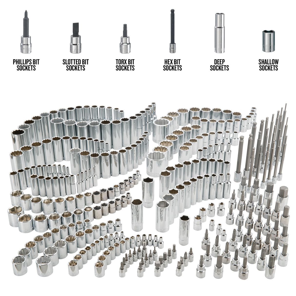 299-Piece Standard (SAE) and Metric Polished Chrome Mechanics Tool Set CMMT45310